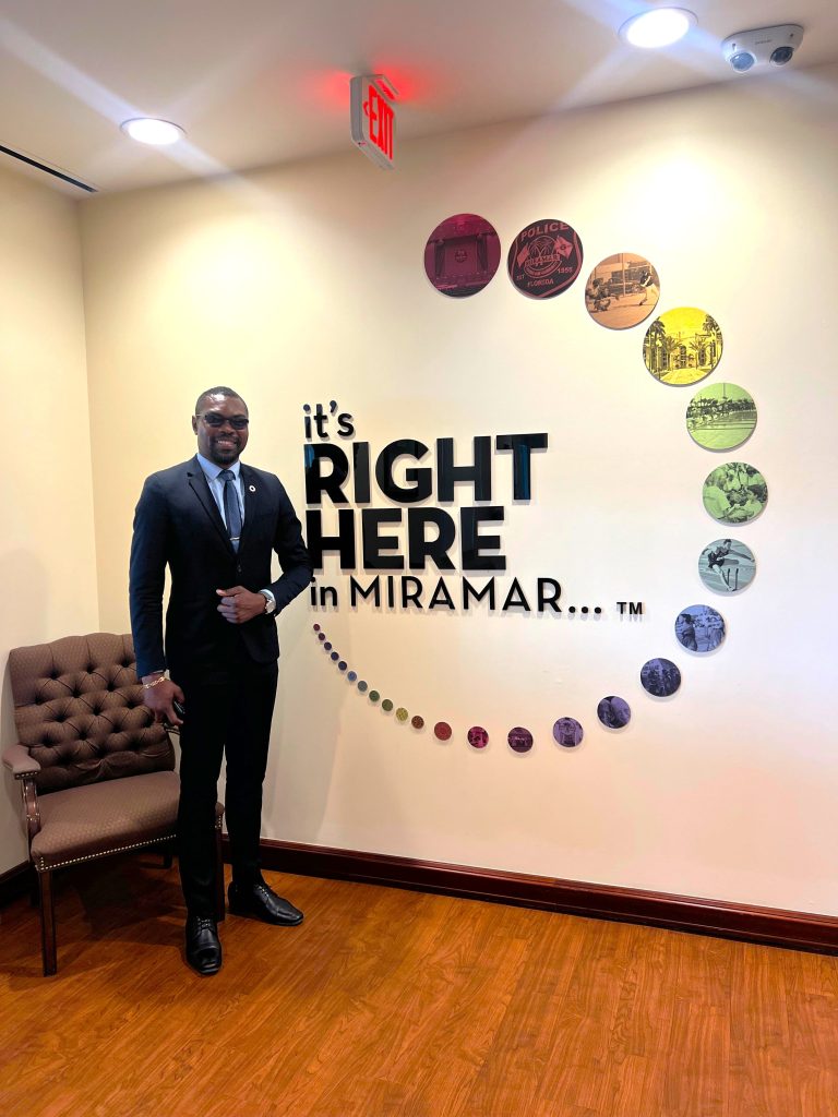 Miramar to Host the 2nd Edition of the World Youth Forum – FIFA World Cup 2026 Special Edition - President of the International Youth Institute (Youth Institute USA), Mr. Gabriel MVOGO SAINT  at the City hall of Miramar